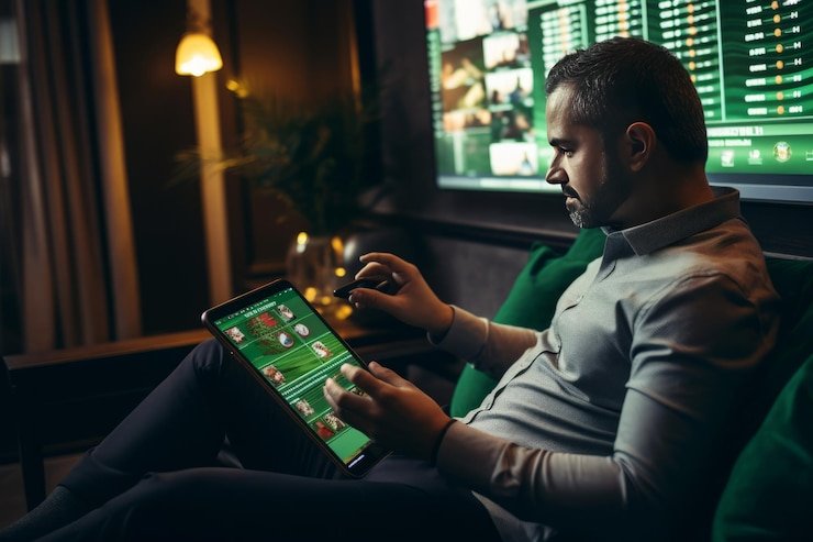 Pengguna memegang smartphone aman dengan icon kunci menunjukkan perlindungan keamanan akun di platform